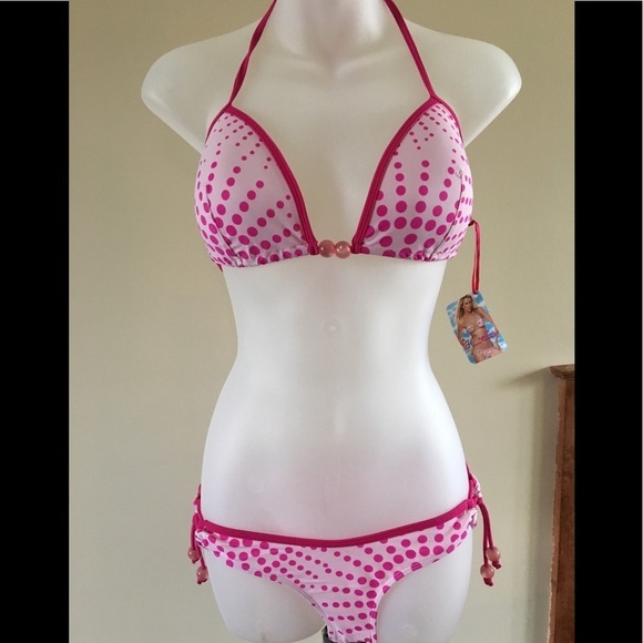 By Caprice Pink Union Jack Tie Side Bikini Briefs bb. - Picture 5 of 8